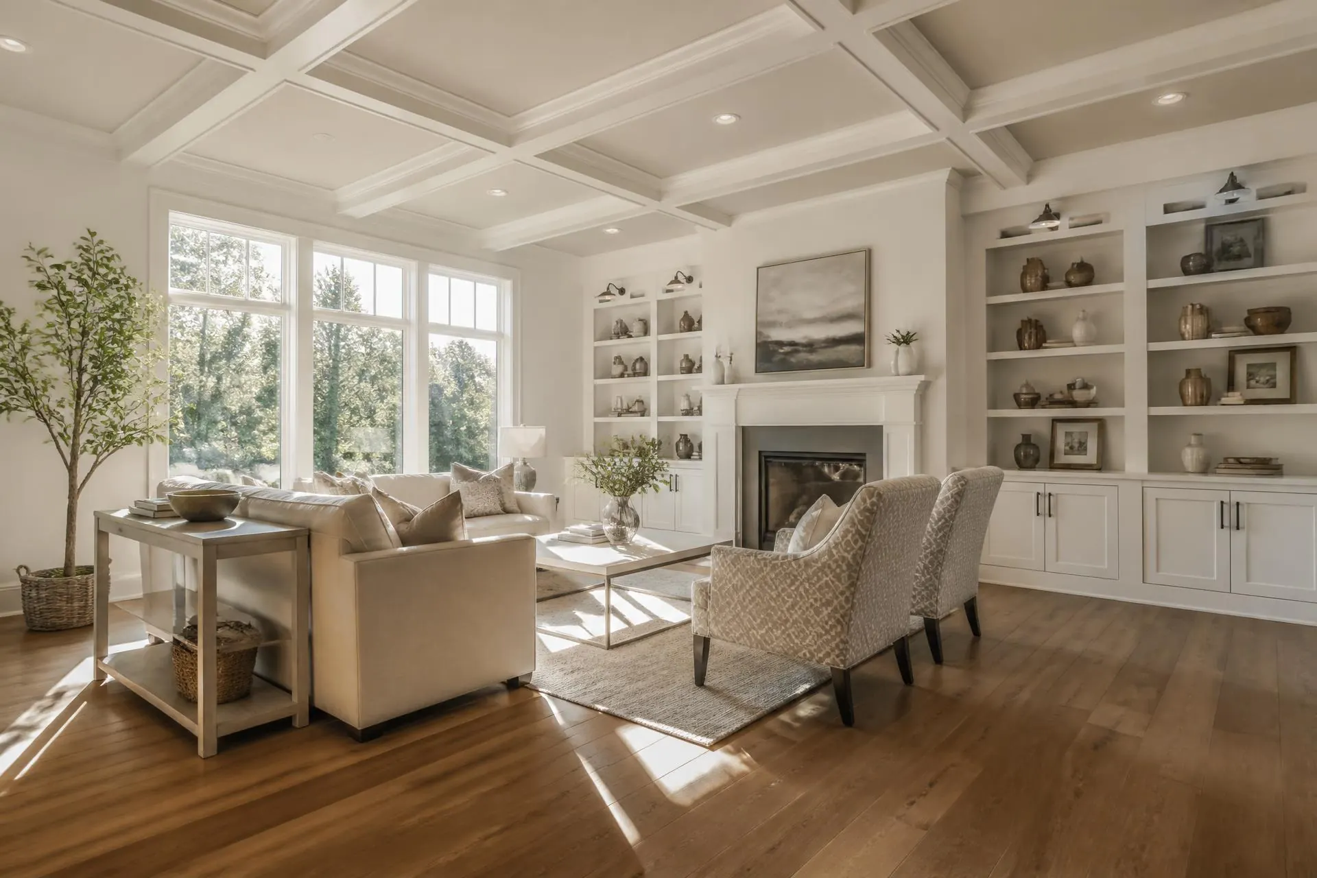 Beautifully finished home rebuild after water and fire damage insurance restoration by Strong Construction NJ